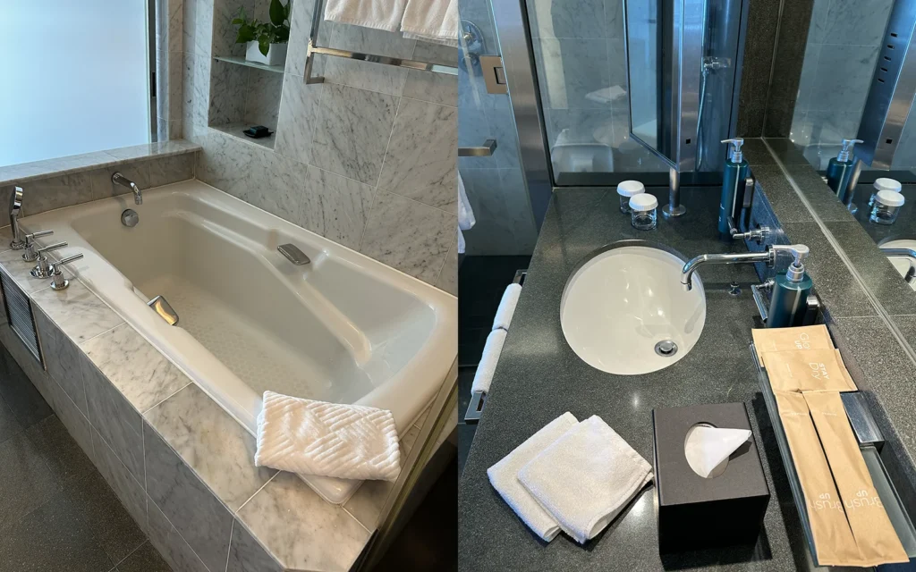 ヒルトンKLセントラル 客室 バスタブ 洗面所