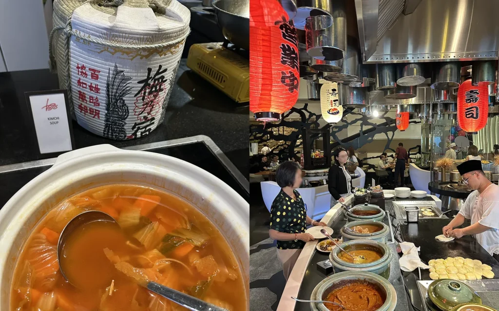 ヒルトンKLセントラル 朝食 日本の提灯 インド料理ブース