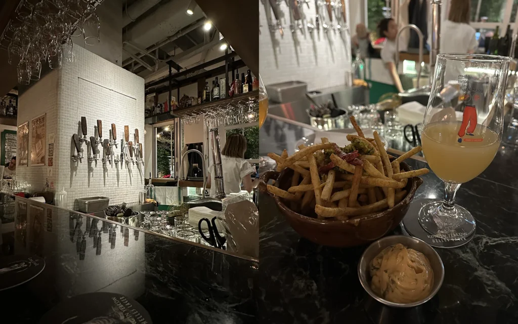 香港　Second Draft　店内とビール
